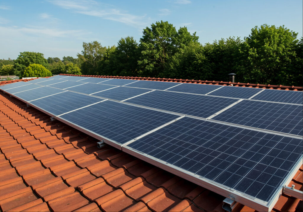 solar panel on roof
