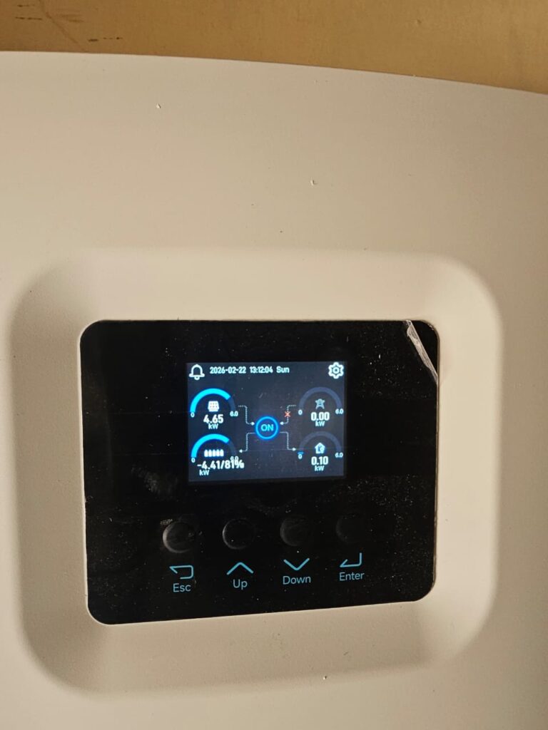 Deye inverter commissioning screen for a 6 kW residential hybrid solar system in Kano