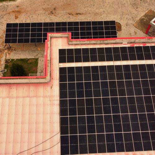 Aerial overview of a commercial solar PV installation completed by Illamab Energy Solutions